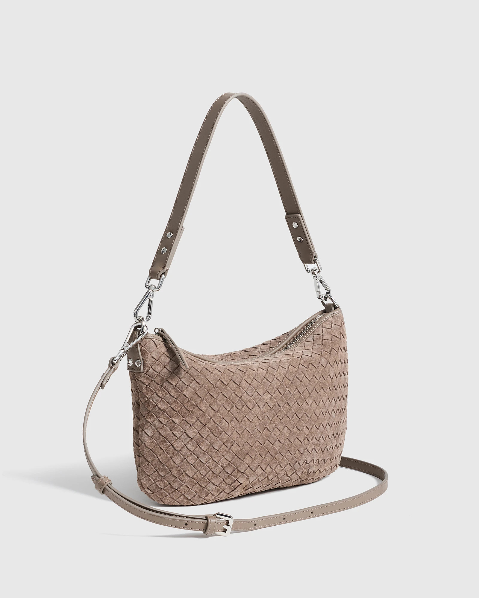 Sloane Suede Handwoven Mini Shoulder Bag | Quince
