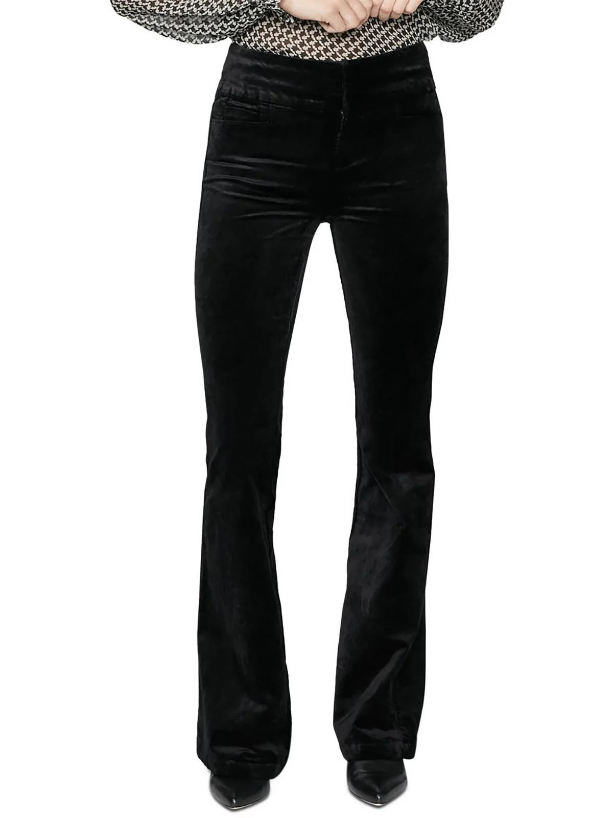 Womens Velvet Flare High-Waist Pants | Shop Simon