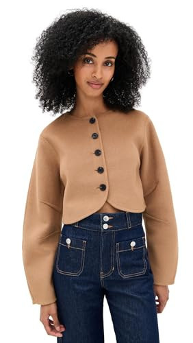 ALIGNE Women's Angelina Cropped Jacket, Camel, Tan, 8 | Amazon (US)