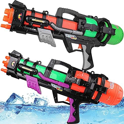 2 Pack Water Guns for Kids Adults 1500CC Blaster 40 Ft Long Range Water Soaker Squirt Guns for Swimm | Amazon (US)