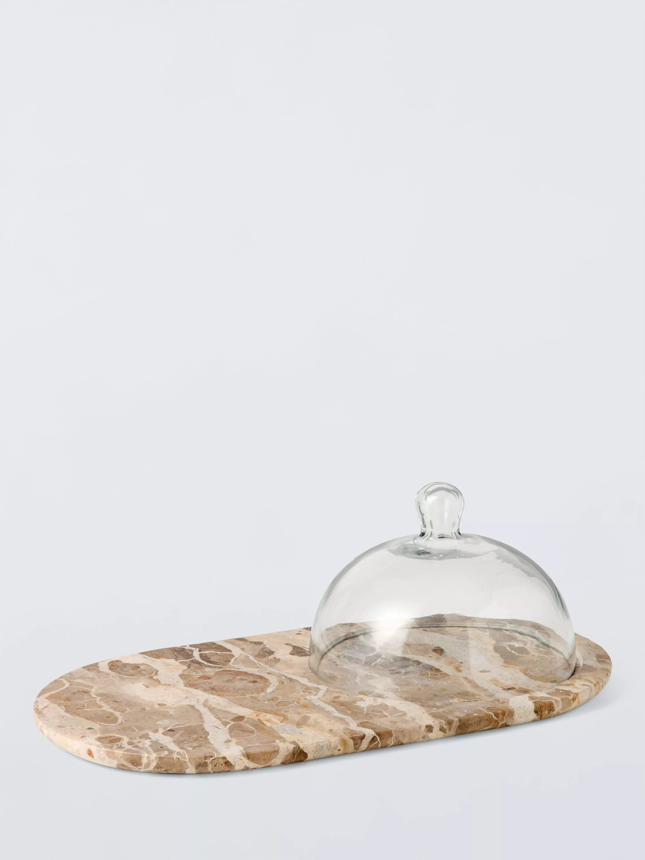 John Lewis Fossil Beige Marble Cheese Board with Glass Dome | John Lewis (UK)