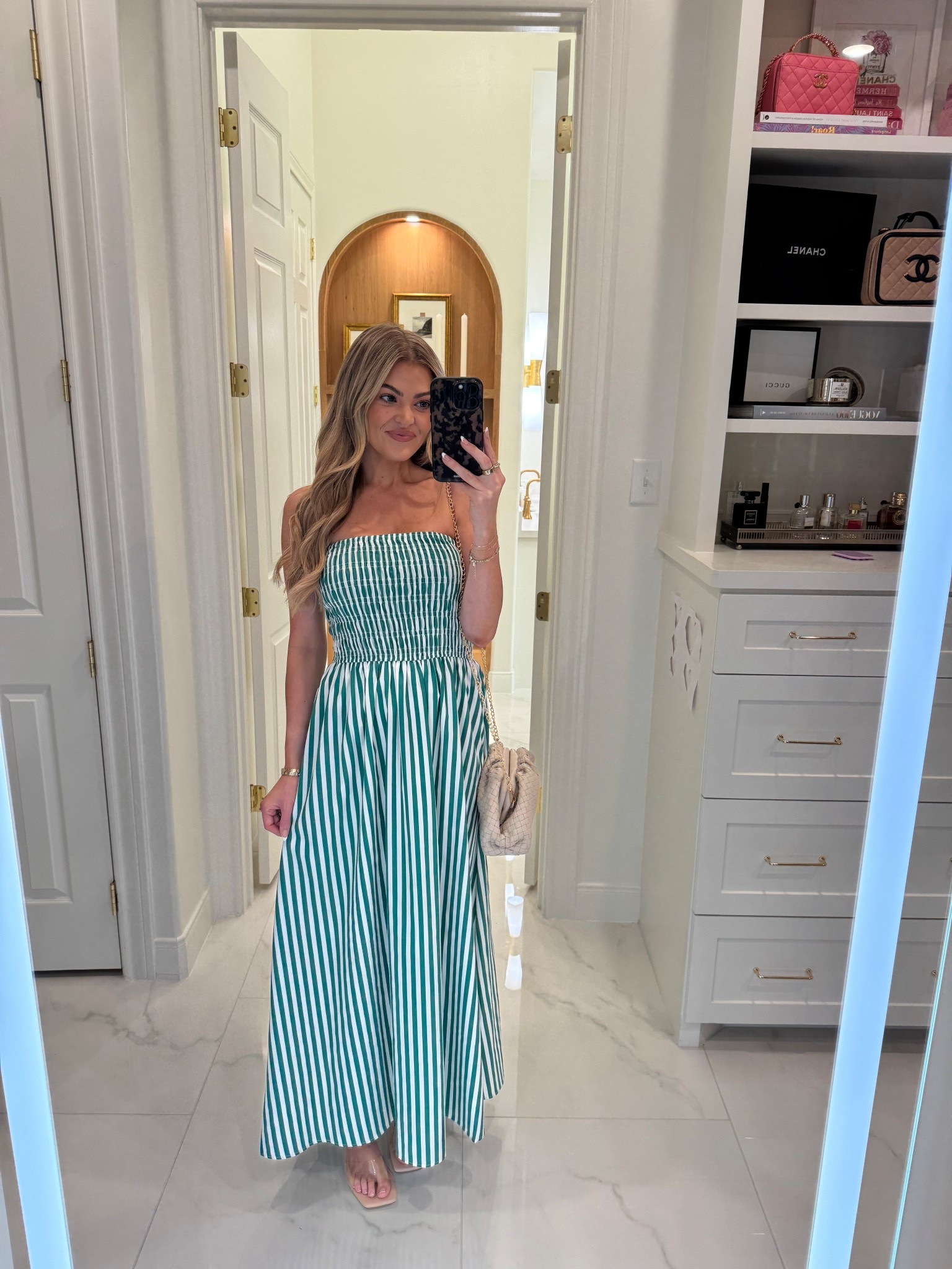 it’s always nice to have an easy maxi dress in your closet you can throw on & go when in a rush. it takes no thought & you instantly look nice! I love the green stripes on this & the top is all smocked so you don’t even have to wear a bra 🙌🏻 (wearing size small) 

use code JESSICASAVE30 for 30% off sitewide!! 

maxi dress, vici haul, affordable fashion, summer dress, vacation dress, date night 

#LTKSaleAlert #LTKFindsUnder100 #LTKSeasonal