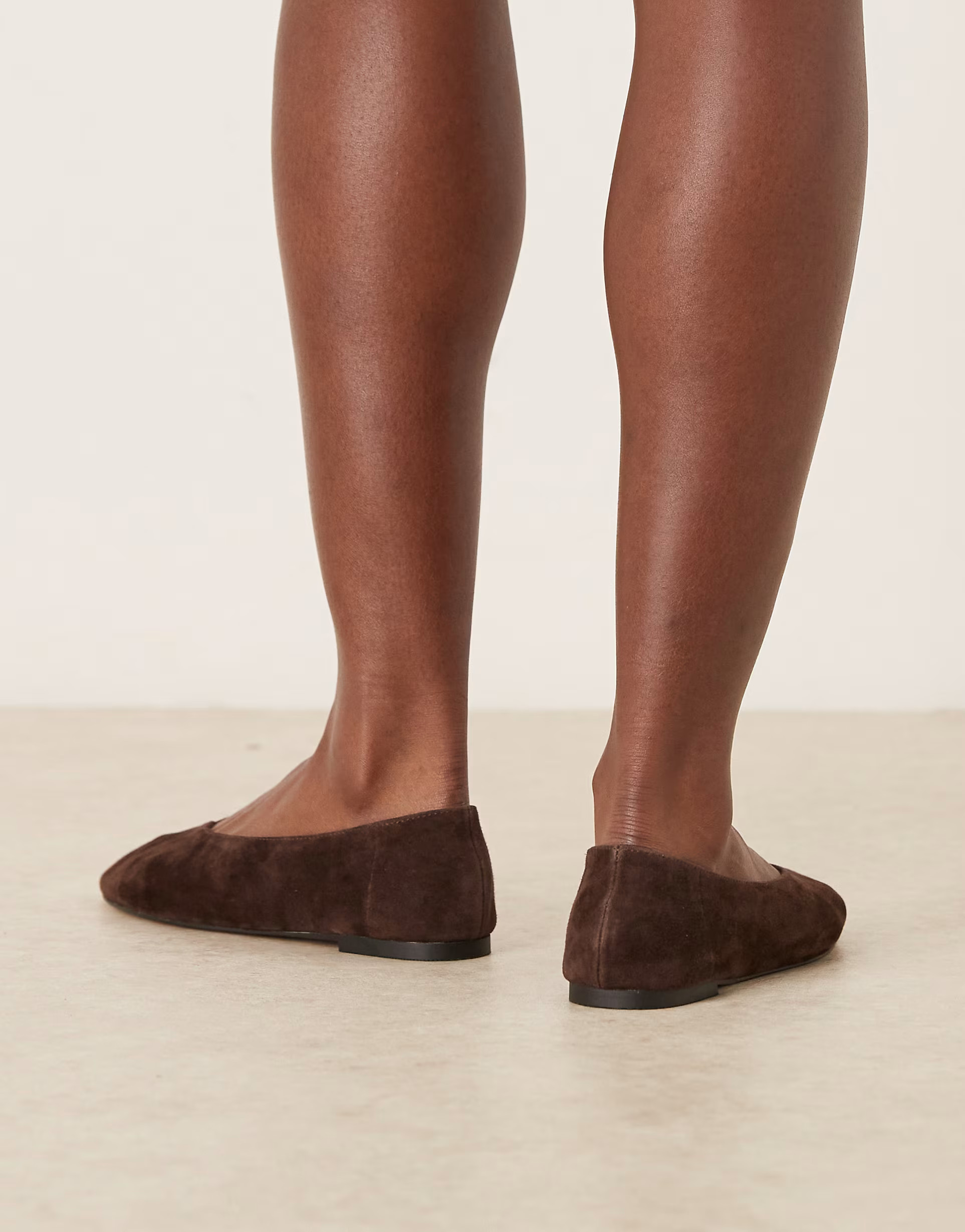 ASOS DESIGN Lawn premium suede ballets in chocolate | ASOS (Global)