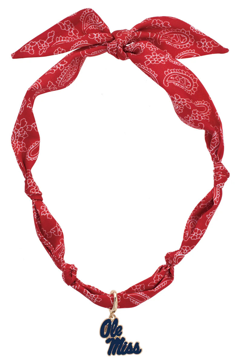 PREORDER 9/15: Ole Miss Rebels Logo Bandana Scarf Necklace | CANVAS