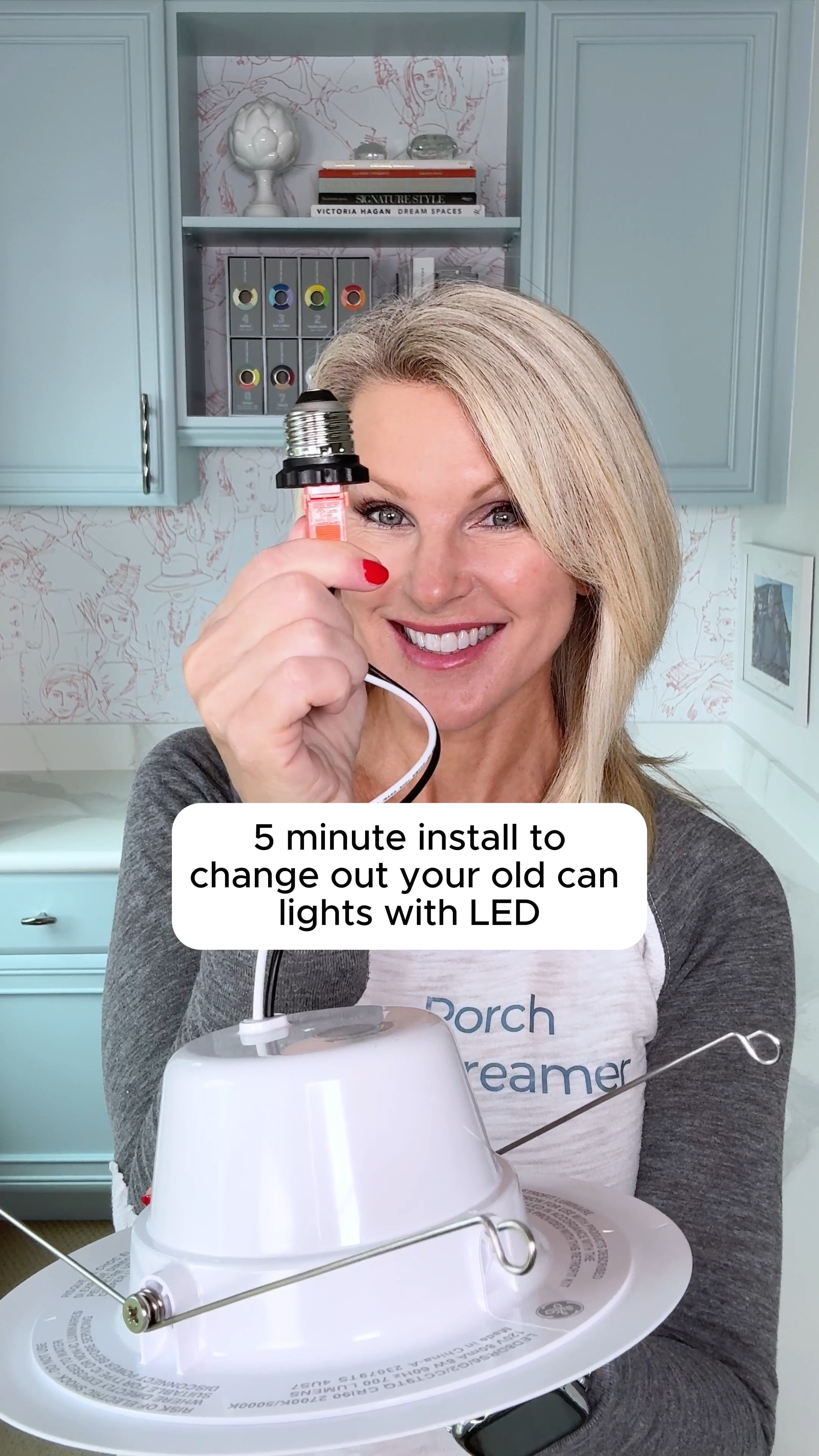 5 minutes to retrofit old can lights with energy efficient, LED lights NO WIRING. These are dimmable and can be warm or cool with a twist! 

#lighting #ceilinglights#homehack #canlight

#LTKFindsUnder50 #LTKHome #LTKVideo