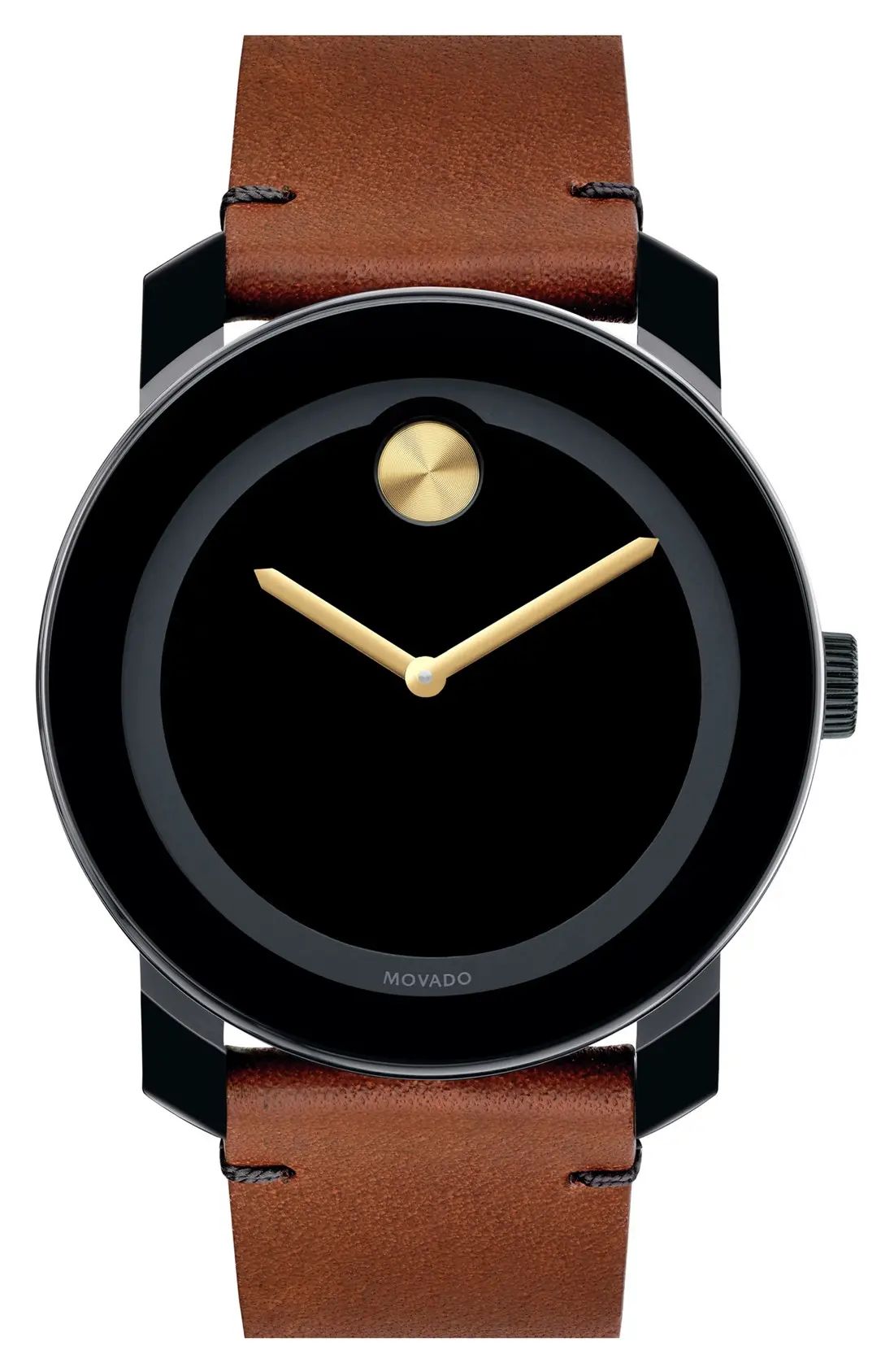 'Bold' Leather Strap Watch, 42mm | Nordstrom