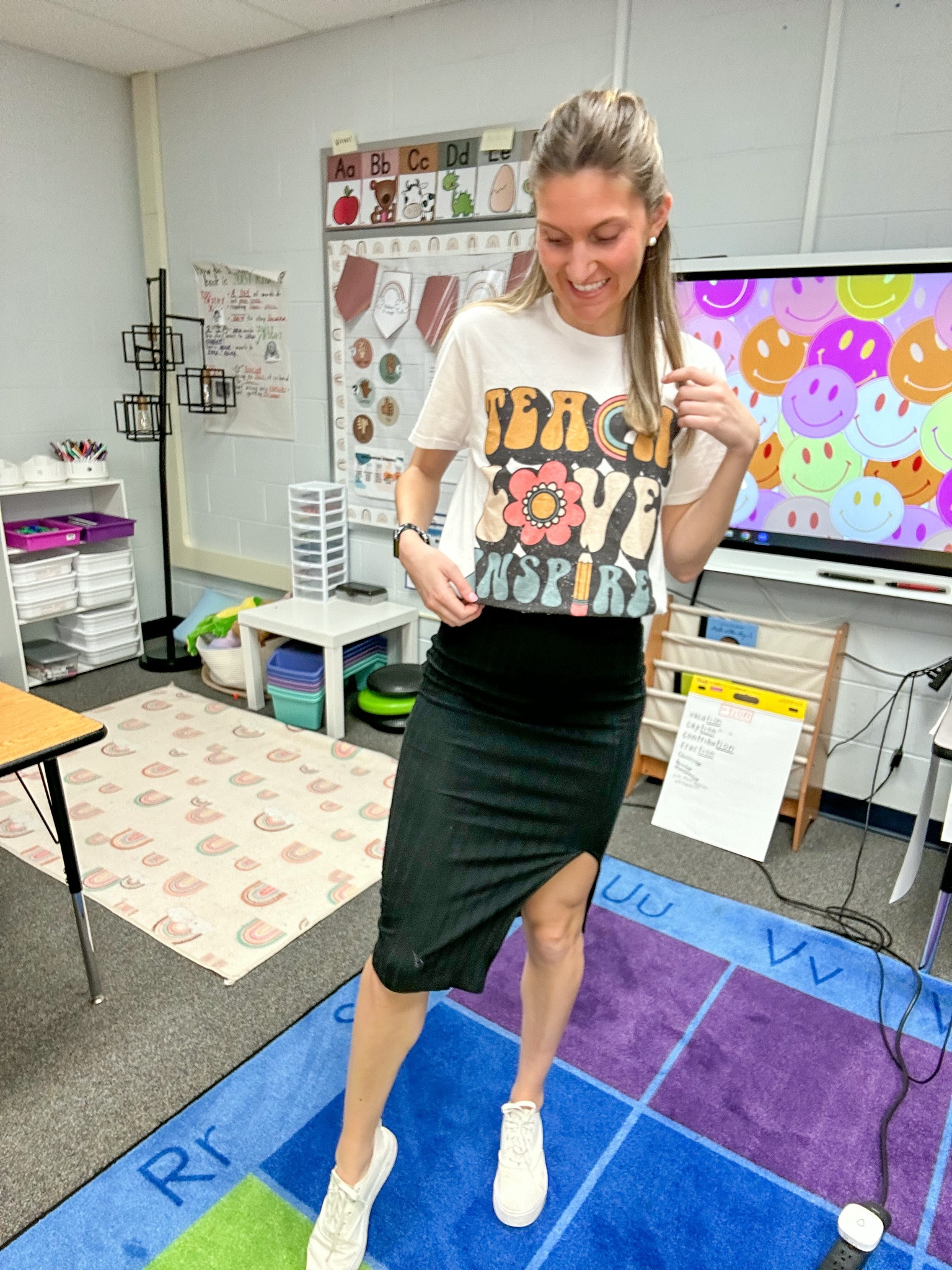 casual teacher outfit

Shirt fits true to size I’m wearing a men’s medium

Skirt fits true to size I’m wearing a size small

#LTKunder50 #LTKFind #LTKfit