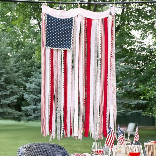 4th of July Decorations - Patriotic Memorial Day Decor - 4 x 2.3 Ft Rag American Flag Banner for Home Party Supplies - Fourth of July Deals Independence Day Accessories for Indoor Outdoor Decoration | Amazon (US)