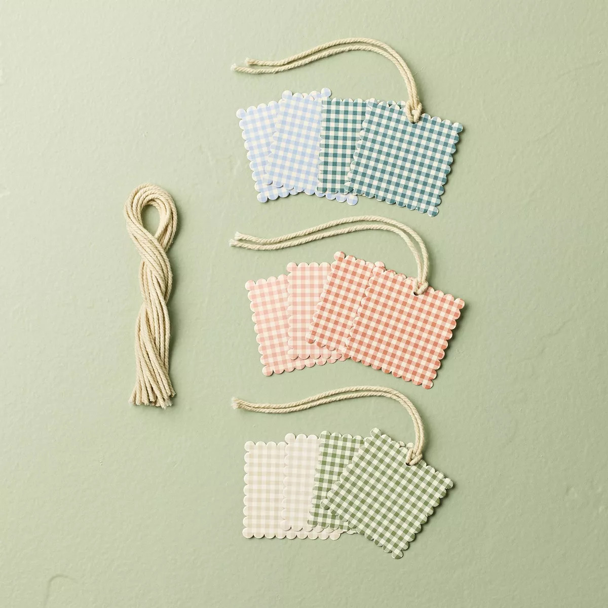 Gingham Gift Tags Pink/Blue/Green 12ct - Hearth & Hand™ with Magnolia | Target