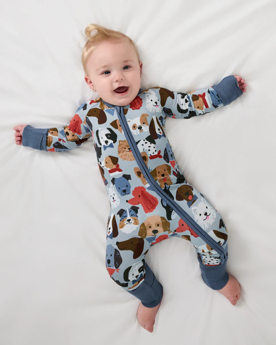 Gray Puppy Parade Zippy | Little Sleepies