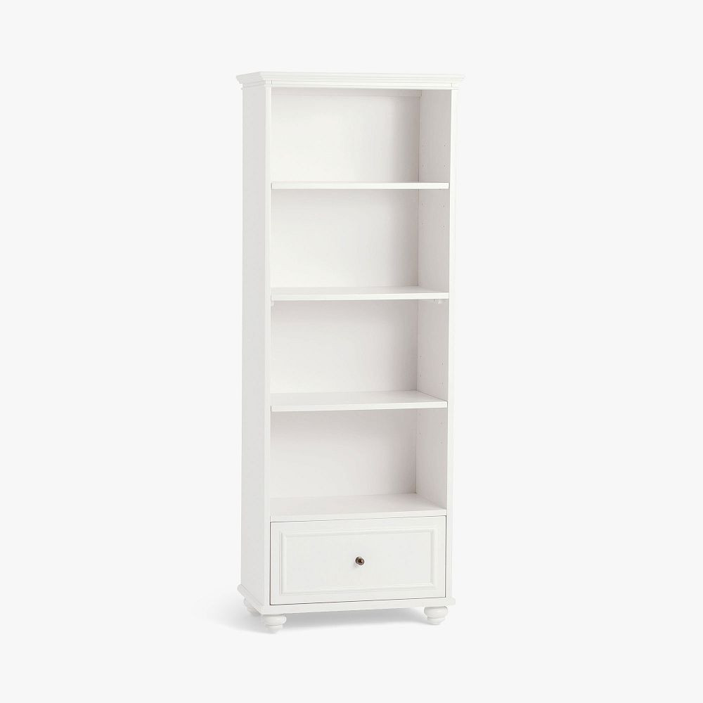 Chelsea Bookcase with Storage Drawer, Simply White | Pottery Barn Teen