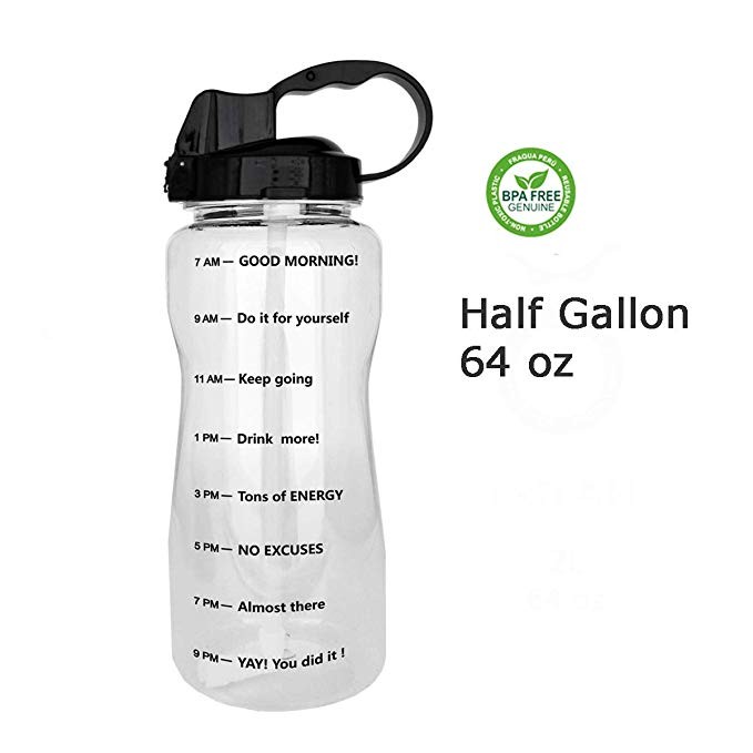 QuiFit Portable Drinking Straw Daily Water Bottle Sport Water Jug Gallon BPA Free Non Leak Design... | Amazon (US)