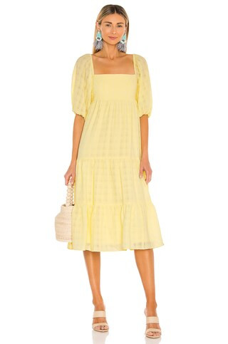 Amanda Uprichard Maisie Midi Dress in Yellow from Revolve.com | Revolve Clothing (Global)