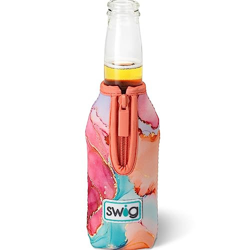 Swig Life Bottle Coolie, Standard 12oz Bottle Insulator Sleeve with Zipper, Neoprene Insulated Cooler for Drinks in Dreamsicle | Amazon (US)