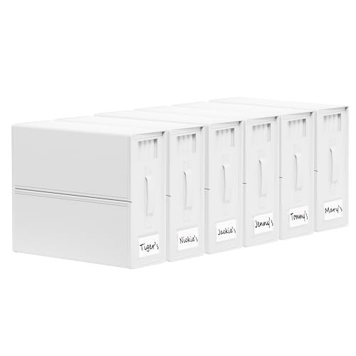 SheetCube Bed Sheet Organizers and Storage 6 Pack, Foldable Linen Closet Organizer with Window and Label, Bedding Folder Storage Box Container for Blanket, Duvet Cover Set, Bed Sheet Set - White | Amazon (US)