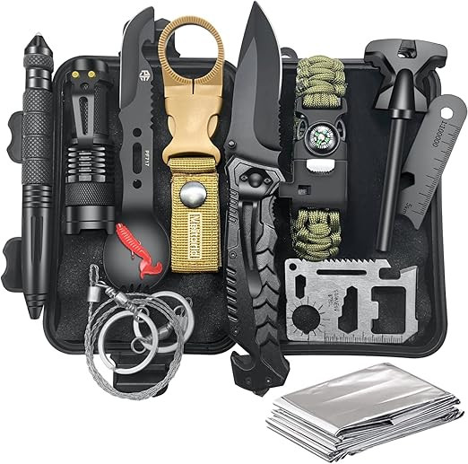 VEITORLD Gifts for Men Dad Husband Him Fathers Day, Survival Gear and Equipment 12 in 1, Survival... | Amazon (US)