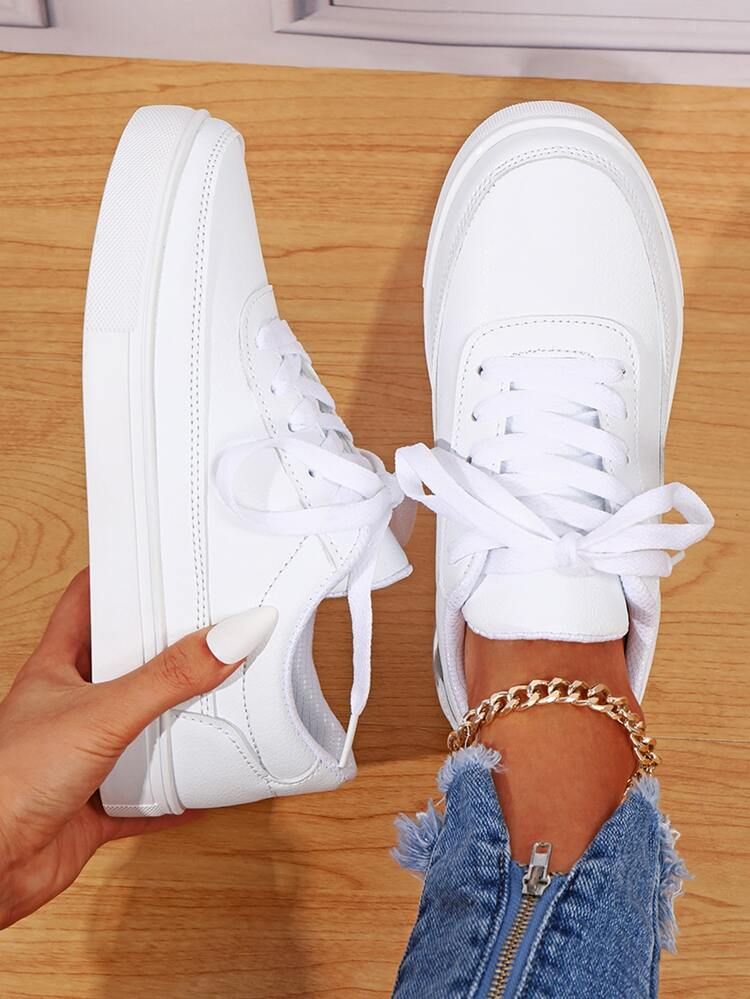 Minimalist Lace-up Front Skate Shoes | SHEIN