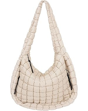 Juoxeepy Quilted Tote Bag Large Quilted Carryall Puffer Shoulder Bag Lightweight Quilted Padding ... | Amazon (US)