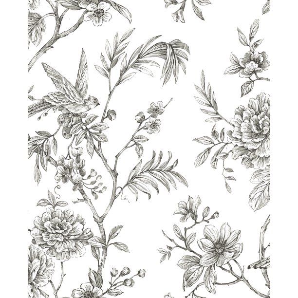 Nuwallpaper Charcoal Longwood Peel & Stick Wallpaper | Walmart (US)