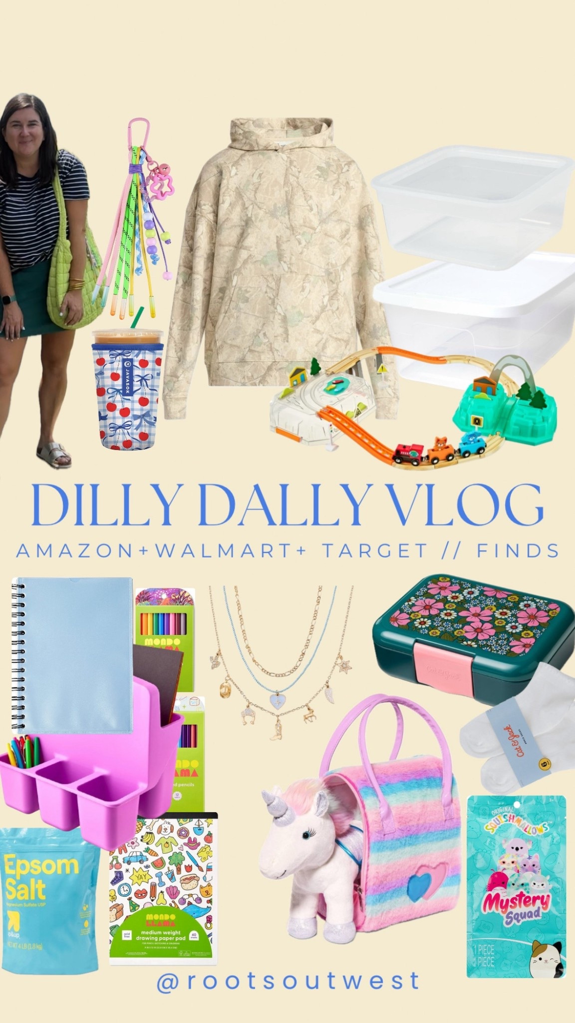 Dilly Dally with me Vlog shares. OOTD, Fall Camo Hoodie, Target Organizing, Little Girl Gift Idea, Compact Train Set, Kids Art Kit, Junk Journal, Back to School Buys & everyday faves. 

Walmart finds, Walmart fall, Walmart kids, Target back to school, Target home, Target storage, mom ootd, comfy mom style, kid gifts, Amazon style

#LTKKids #LTKHome #LTKItBag