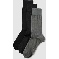 Falke Socken mit Label-Detail im 3er-Pack Modell 'FALKE HAPPY' in Black, Größe 43-46 | Peek & Cloppenburg* Düsseldorf DE