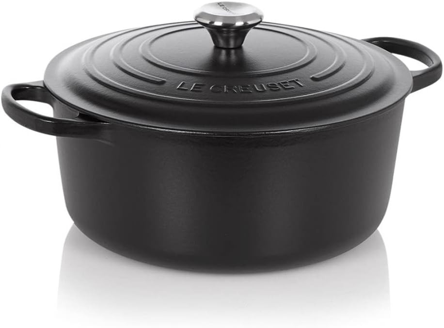 Le Creuset Signature Cast Iron Round Casserole, 20 cm - Satin Black | Amazon (US)