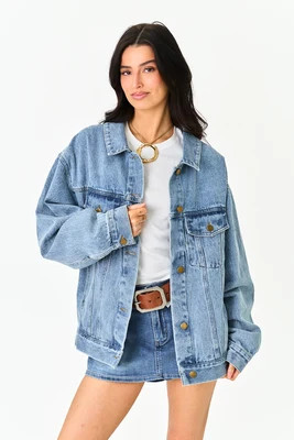 Midtown Oversized Denim Jacket | Grey Bandit