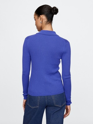 CashSoft Rib Polo Cardigan | Gap (US)