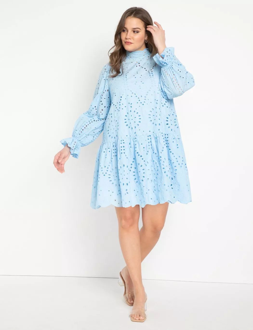 Eyelet Easy Dress | Women's Plus Size Dresses | ELOQUII | Eloquii