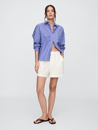 Linen-Blend Pleated Shorts | Gap Factory