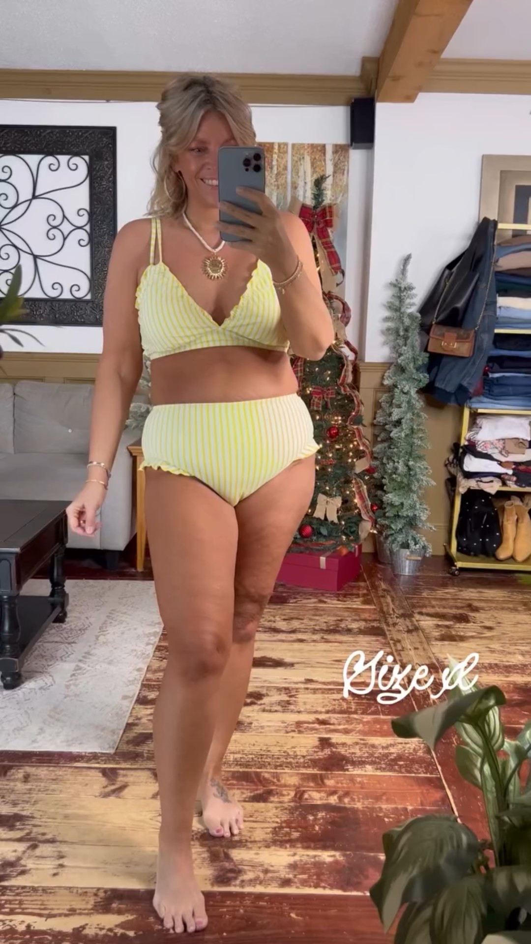 Size xl in this 2 piece swimsuit 

#LTKSeasonal #LTKMidsize #LTKFindsUnder50