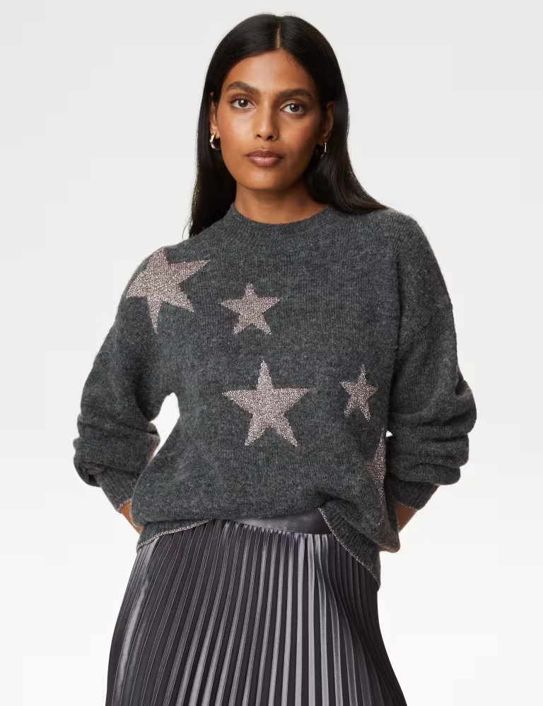 Recycled Blend Star Crew Neck Jumper | Marks & Spencer (UK)