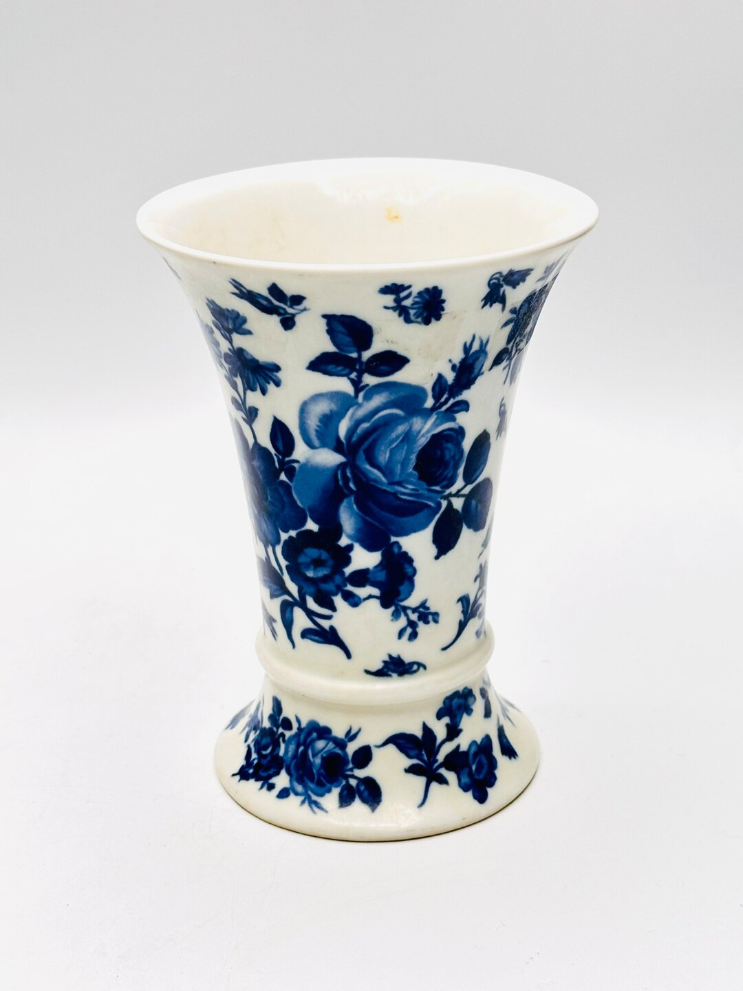 Vintage Lindner Bavaria Cobaltrose Porcelain Vase 6 Tall Rare Mid Century Elegant Blue & White Fl... | Etsy (US)