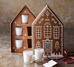 Classic Holiday Gingerbread House Votives - Set of 5 | Pottery Barn (US)