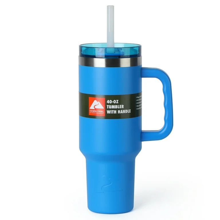 Ozark Trail 40 oz Insulated Stainless Steel Tumbler with Handle, Electric Blue | Walmart (US)