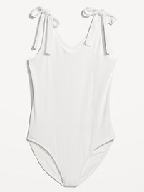 Tie-Shoulder V-Neck Rib-Knit Bodysuit for Women | Old Navy (US)