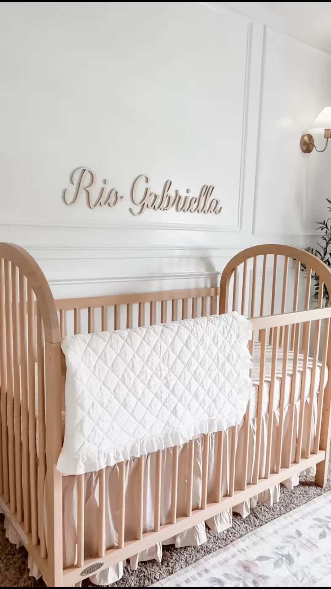 Nursery Inspo
Crib
Crib sheets and skirt
Custom name sign
Wall sconces lights battery operated 
Faux plant
Framed art
Rocker recliner chair 
Scalloped shelves
Dresser
Mirror
Ch hanging table setup 
Aesthetic toy stuffed animal storage 
Nursery rug
Neutral 
Ceiling light and fan fandelier 

#LTKBaby #LTKSaleAlert #LTKHome
