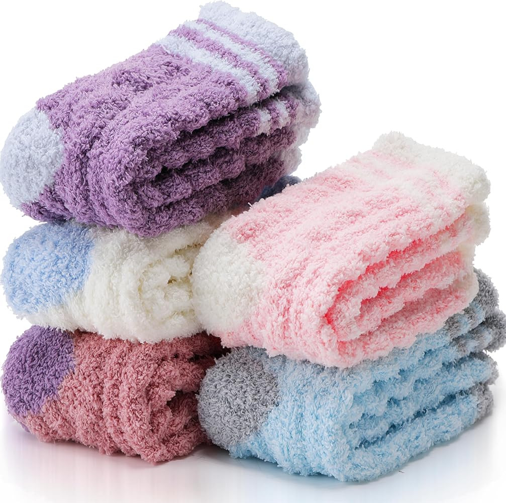 ANTSANG Fuzzy Socks for Women, Fluffy Warm Soft Slipper Socks for Winter & Home, Ideal for Teen G... | Amazon (US)