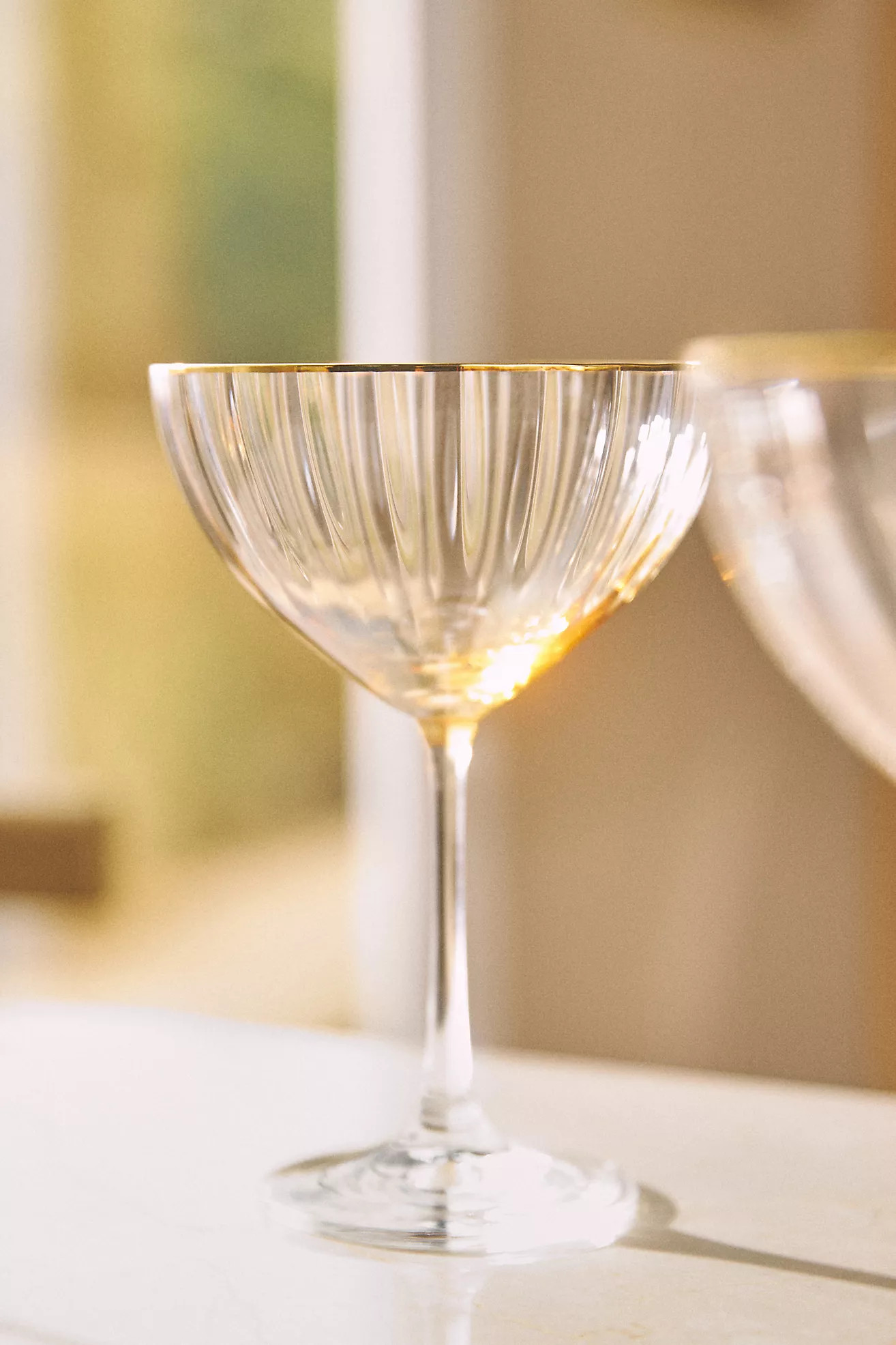 Waterfall Coupe Glasses, Set of 4 | Anthropologie (US)