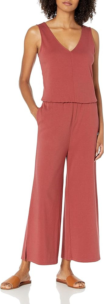 Daily Ritual Women's Pima Cotton and Modal Interlock Sleeveless Wide-Leg Jumpsuit | Amazon (US)