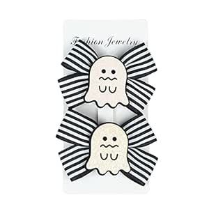 Halloween Hair Bow Pumpkin bat Spider Ghost hairpin Halloween Party Hair Accessories. (Ghost) | Amazon (US)