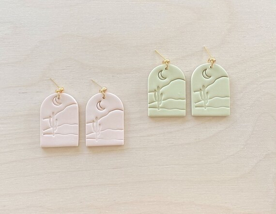 Desert Dreams Earrings, Clay Earrings, Statement Earrings, Clay Earrings, Boho Earrings, Handmade... | Etsy (US)