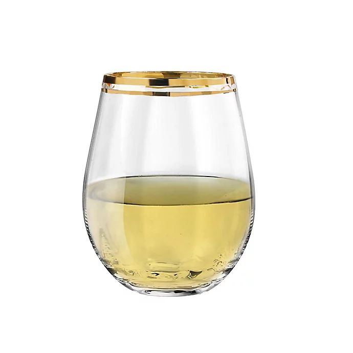 Qualia Tivoli Gold Stemless Wine Glasses (Set of 4) | Bed Bath & Beyond