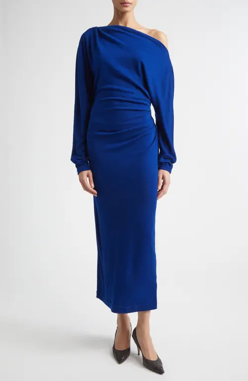 A.L.C. Sonny One-Shoulder Long Sleeve Jersey Dress in Yves Blue at Nordstrom, Size X-Large | Nordstrom