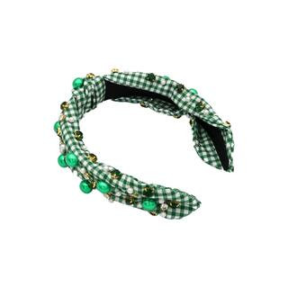 6.5" Green & Gold Gingham Jewel Studded St. Patrick's Day Headband by Celebrate It™ | Michaels Stores