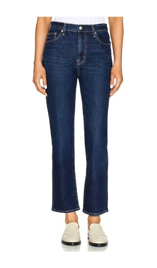 PISTOLA Bri High Rise Straight Leg Jeans in Denim-Dark. - size 32 | Revolve Clothing (Global)