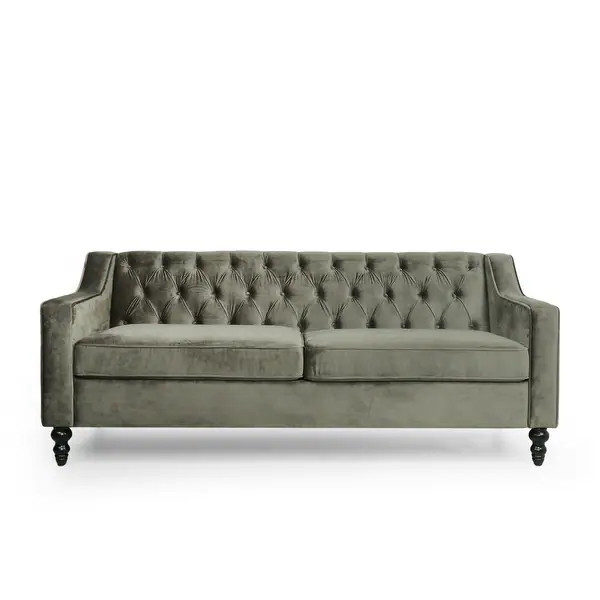 Knouff Tufted Velvet 3-seater Sofa by Christopher Knight Home - Overstock - 32355341 | Bed Bath & Beyond