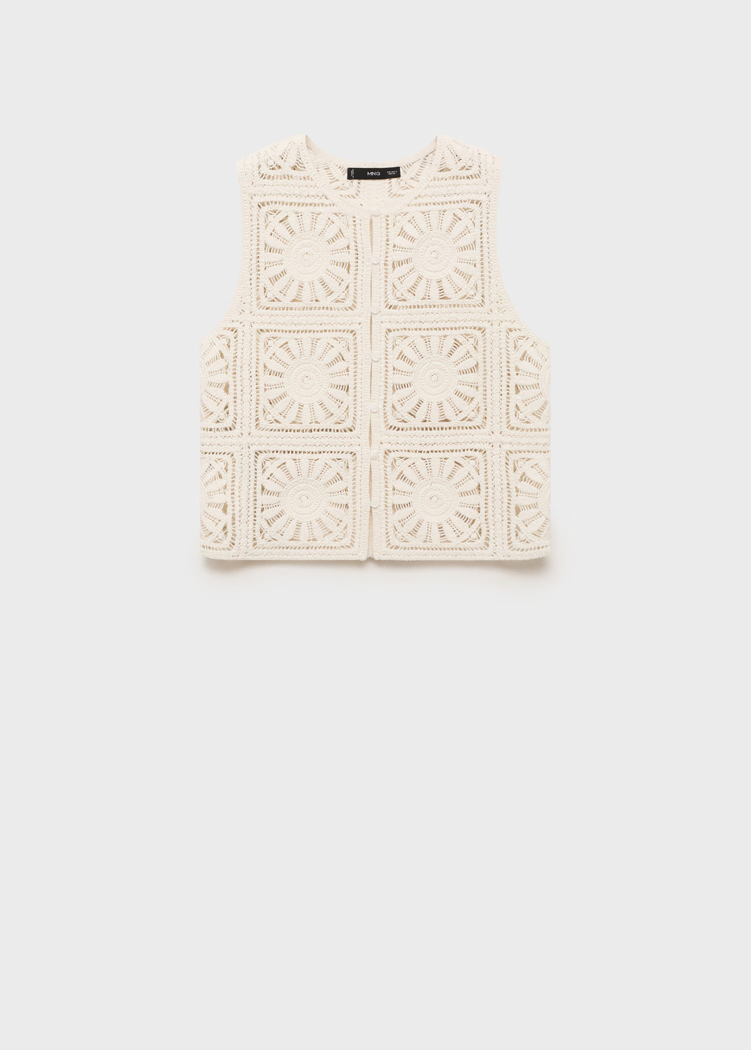 Crochet knitted waistcoat - Women | MANGO United Kingdom | MANGO (UK)