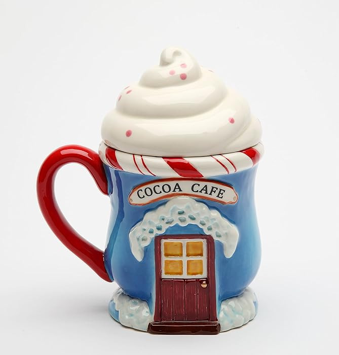 Cosmos Gifts Santa's Village Covered Ceramic Mug, 6-1/8-Inch | Amazon (US)