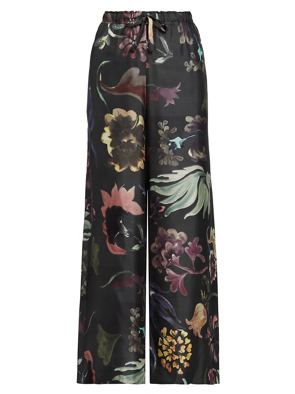 Floral Silk Twill Wide Drawstring Pants | Saks Fifth Avenue